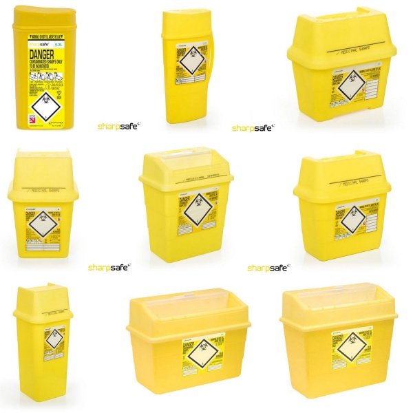 Sharpsafe Sharps Containers, Yellow