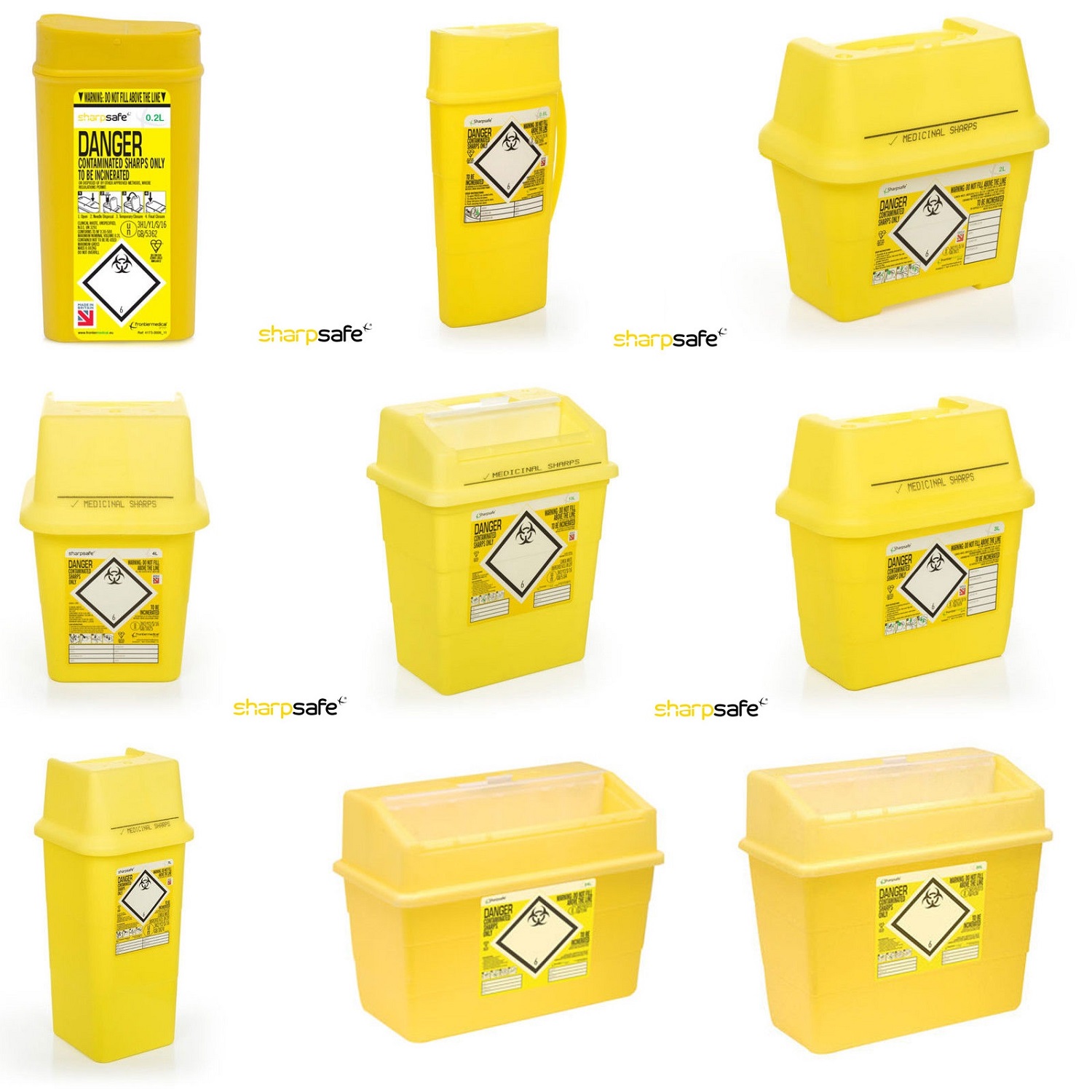Sharpsafe Sharps Containers, Yellow
